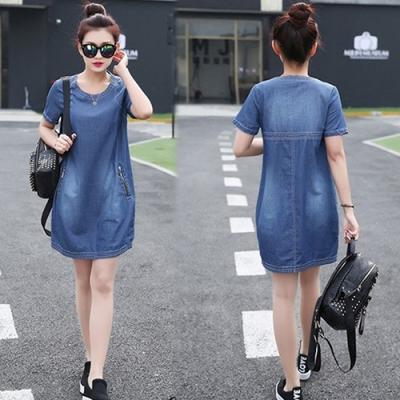 ĐẦM JEAN SUÔNG PHOM BÍ PHỐI DÂY KÉO TÚI - NJ248